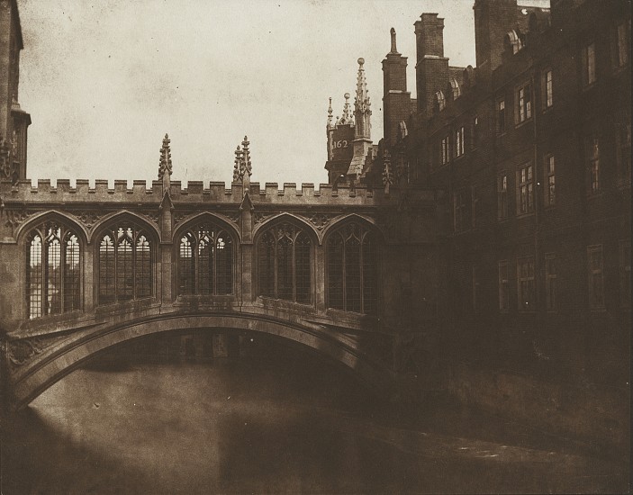 William Henry Fox Talbot, The Bridge of Sighs, Saint John’s College, Cambridge, c. 1845
Vintage salted paper print from calotype negative, 6 3/8 x 8 1/8 in. (16.2 x 20.6 cm)
7881