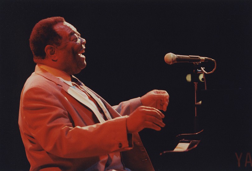 Paul J. Hoeffler, Jay McShann at the Harbourfront, Toronto, 1990
Chromogenic print, 5 1/2 x 7 3/4 in. (14 x 19.7 cm)
Jay McShann (1916-2006), a pianist and bandleader from Kansas City, whose bands that included Charlie Parker (in his first recording) and Ben Webster. He continued recording and touring through the 1990s, performing well into his 80s. Signed by the photographer.
7381
Sold