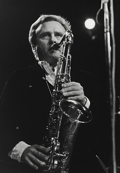 Jan Persson, Stan Getz, Copenhagen, 1974
Gelatin silver print; printed later, 18 x 12 in. (45.7 x 30.5 cm)
A lovely, mid-career image of Stan Getz (1927-1991). Playing primarily the tenor sax, Getz was known as "The Sound" because his prime influence and idol, Lester Young. First performing in bebop and cool jazz groups, after listening to João Gilberto and Antônio Carlos Jobim, he popularized bossa nova in America with the hit single "The Girl from Ipanema" in 1964. Signed by the photographer.
7401
$1,000