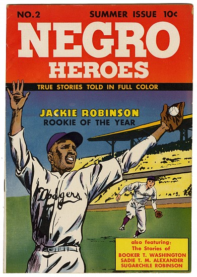 Negro Heroes, Summer, 1948
Comic book with original pictorial wrappers, 7 3/4 x 7 1/2 in. (19.7 x 19.1 cm)
Published by National Urban League and Delta Sigma Theta sorority.
8487