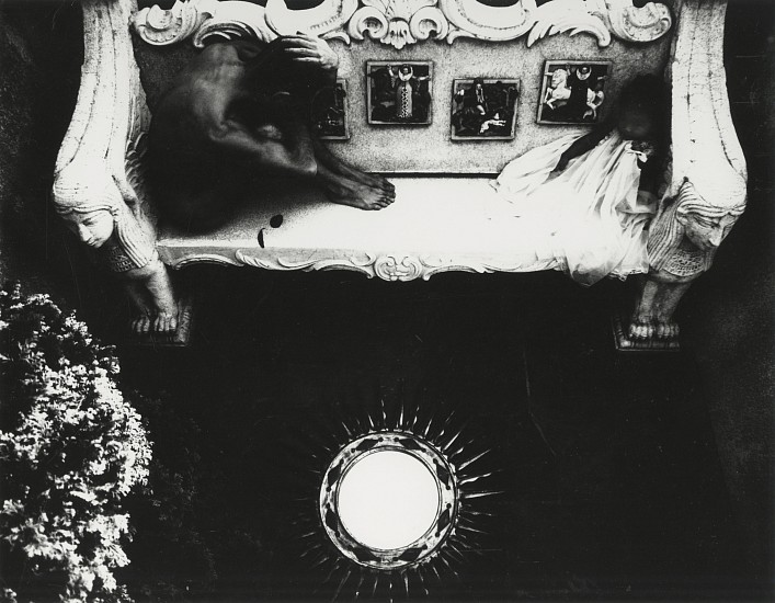 Eikoh Hosoe, Barakei #40, 1962
Early gelatin silver print; printed no later than 1970, 8 7/8 x 11 5/16 in. (22.5 x 28.7 cm)
Mounted 14x18 inches with original window mat; signed in pencil on mount recto; notations in pencil on mount verso.
8542
$7,000